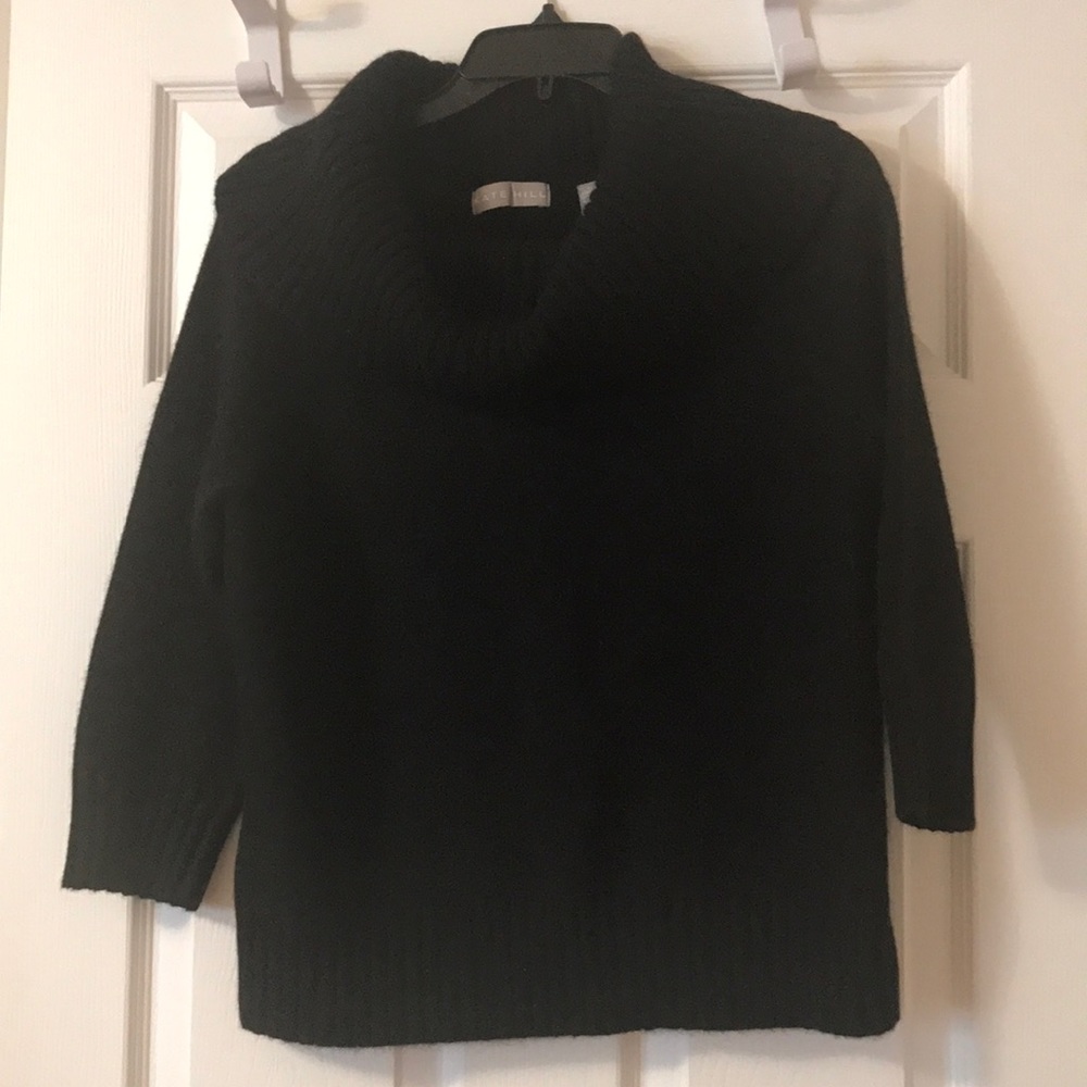 Kate hill black cowl neck lambs wool sweater